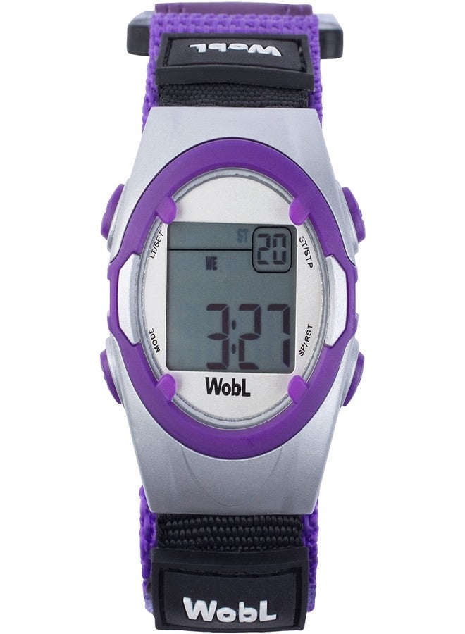 WobL Vibrating 8-Alarm & Repeating Countdown Timer Watch for Medication/Sports/Meetings/Potty Reminders, Purple - Image 1