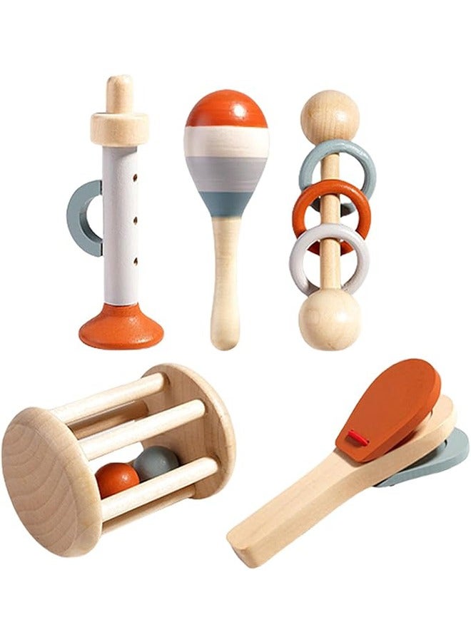Treehole Baby Musical Instruments Toys - Wooden Percussion Instruments Set for Toddlers 1-3 Year， Old Kids Percussion Instruments Toy for 1 Year Boy Girls - Image 4