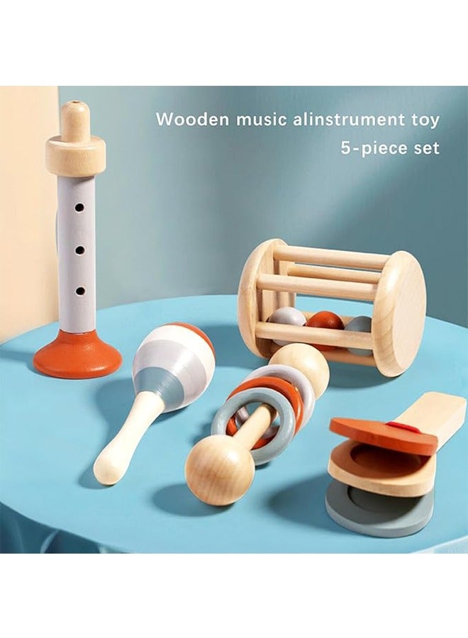Treehole Baby Musical Instruments Toys - Wooden Percussion Instruments Set for Toddlers 1-3 Year， Old Kids Percussion Instruments Toy for 1 Year Boy Girls - Image 5