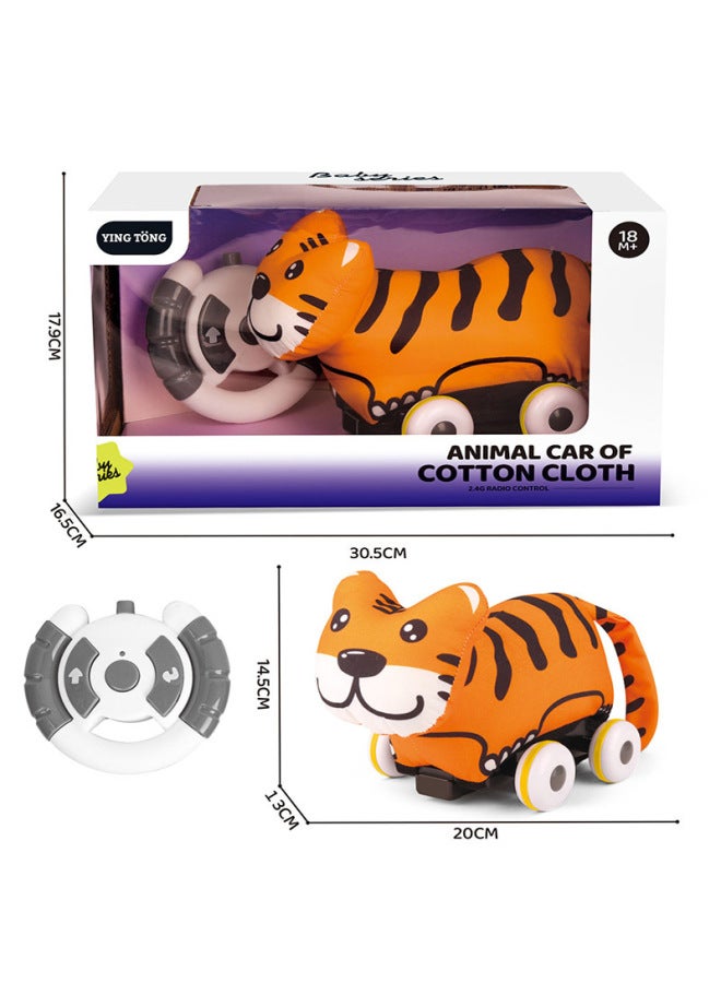 2.4G Remote Control Two-way Plush Elephant Tiger Fabric Car Animal Cloth Car Educational Boy Toy-Color:Remote Control Plush Police Car  - Image 3