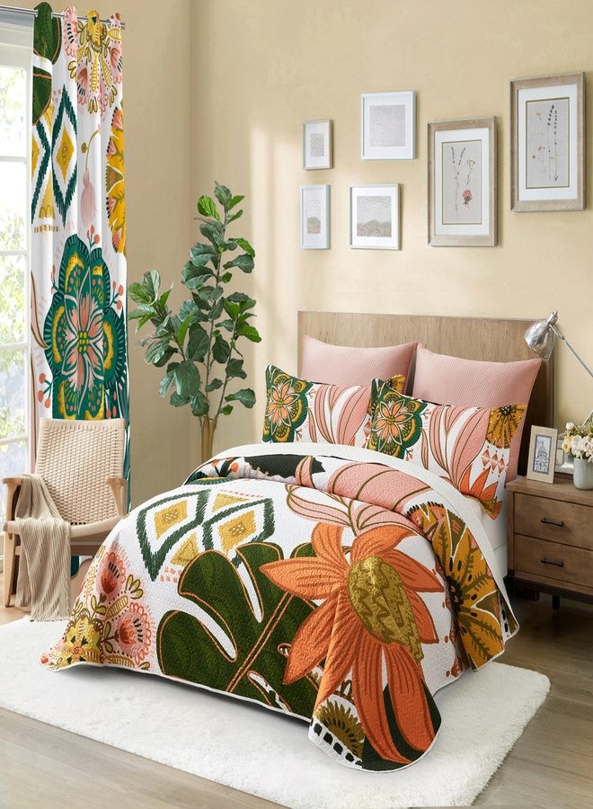 Tyrot Boho Floral Quilt Sets, Queen Size, C3 - Image 2