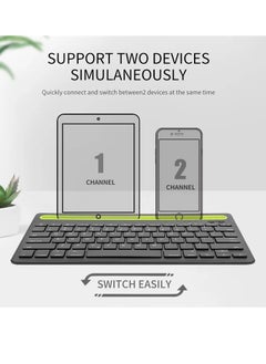 Generic Rechargeable Dual Mode Tablet Keyboard – Silent Multi-device (BT1 , BT2 ,BT3 , 2.4Gh )  BT 3-5 / Wireless Keyboard 10m – With Mobile Holder & Power Saving 380 mAh Battery –  Windows / Android For Smart TV , Tablet ( Arabic / Eng. Key )  | Black  - Image 5