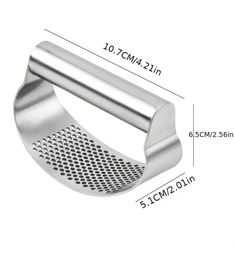 Stainless Steel Garlic Press Manual Crusher With Ergonomic Handle Easy Clean - Image 3