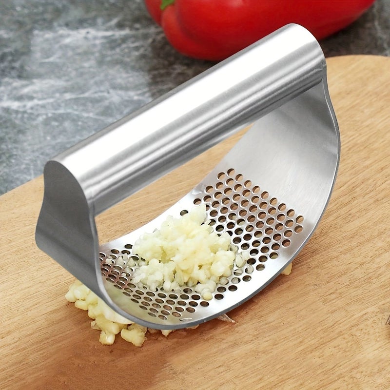 Stainless Steel Garlic Press Manual Crusher With Ergonomic Handle Easy Clean - Image 1