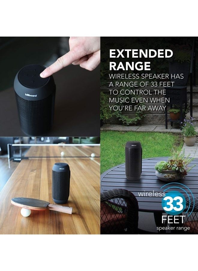 billboard - BB742 IPX5 Water-Resistant Bluetooth Wireless Speaker With Enhanced Bass, USB & SD Inputs, and Mini Stereo Inputs - Black - Image 1
