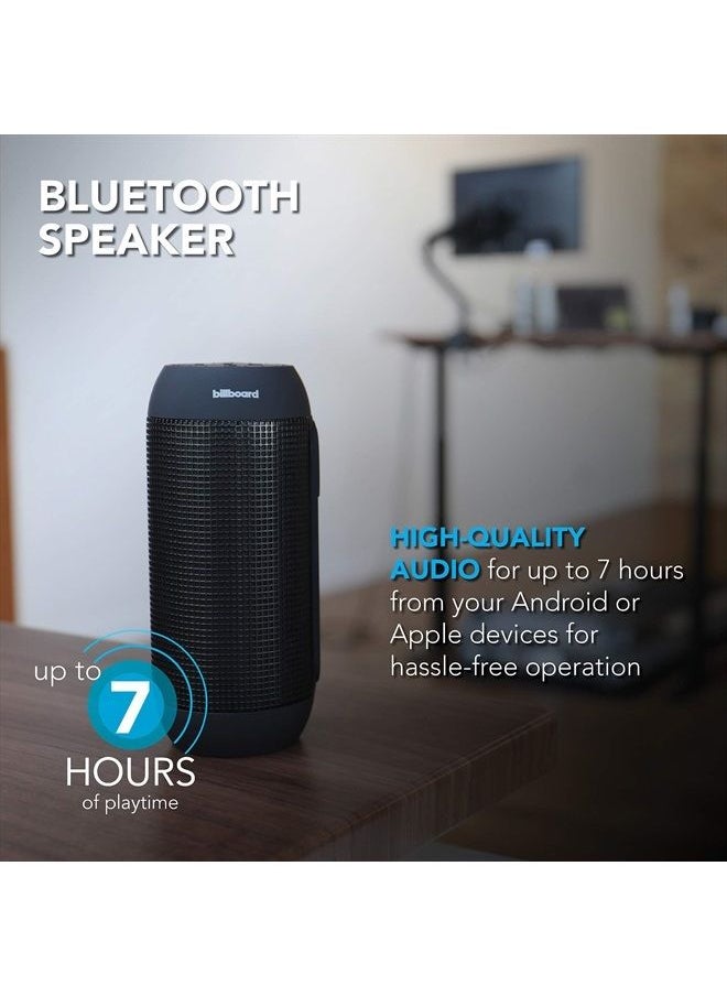 billboard - BB742 IPX5 Water-Resistant Bluetooth Wireless Speaker With Enhanced Bass, USB & SD Inputs, and Mini Stereo Inputs - Black - Image 1