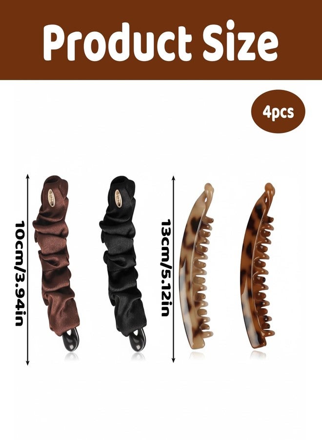 NUDFSY أربع مشابك شعر على شكل موزة، مشابك صغيرة للشعر الخفيف، مثالية لأنشطة اليوغا والعناية اليومية بتسريحات الشعر، إكسسوارات شعر عملية للمحترفين المشغولين. - Image 2