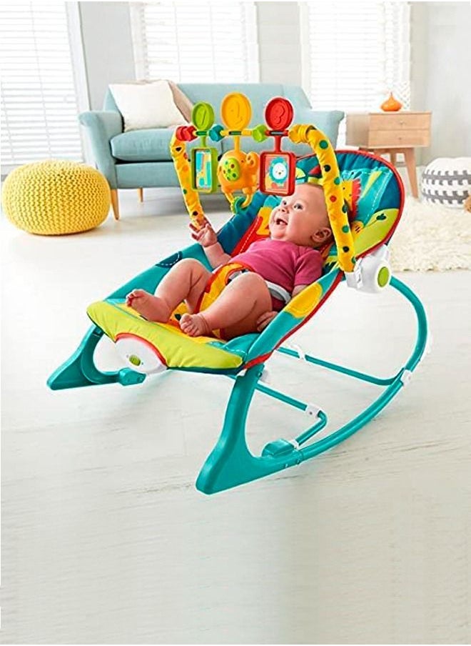 BAYBEE - Nora Baby Bouncer And Rocker Chair With Soothing Vibrations Multi Position Recline 3 Point Safety Belt Removable Toys For 0 To 2 Years Boys Girls Green - Image 1