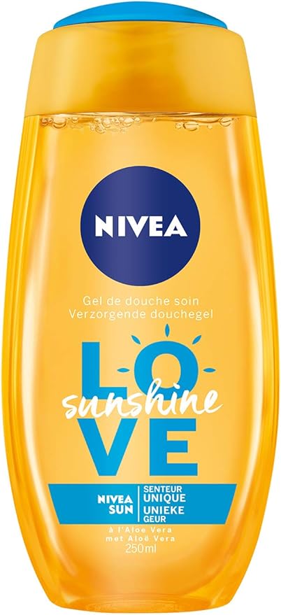 Nivea Love Sunshine Shower Gel 250 ml Summer Shower Gel with Aloe Vera for Noticeably Soft Skin Shower with Unique Nivea Sun Cream Fragrance