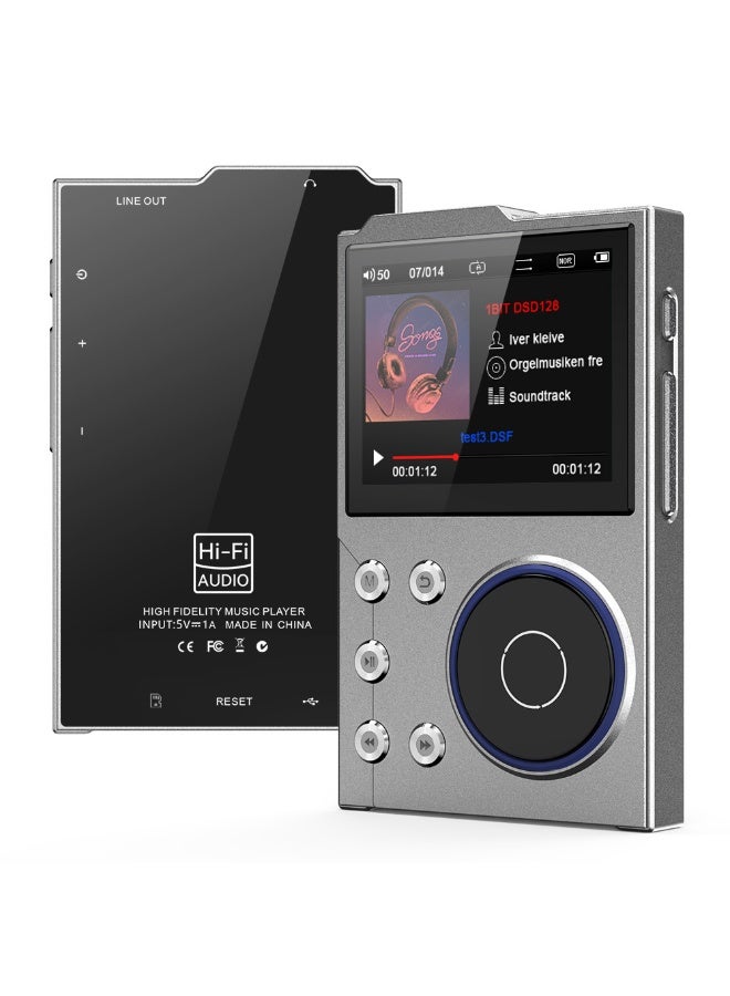 HiFi MP3 Player with Bluetooth5.3, 2.4in HD Screen, High Resolution Lossless Sound Digital Audio Music Player, 1500mAh Portable Audio Player with ALPS Scroll Control, for Sports  - Image 1