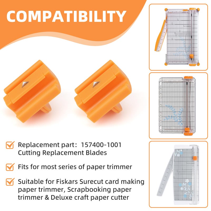 PROSOCOOL 157400-1001 Paper Cutter Blades Replacement for Fiskars Paper Trimmer TripleTrack High Profile Blades, Portable Paper Cutter Style I Blade 1968701005 for Cutting and Scoring- 2 Pack - Image 3