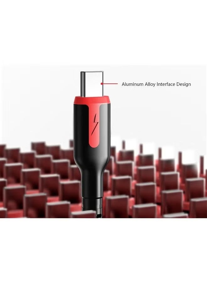 واي جيه 66W 3 بوصة كابل شاحن سريع متعدد الوظائف، كابل بيانات زنبرك قابل للسحب، محول سلك كابل مزود بمنفذ برق/من النوع C/(أسود) - Image 2