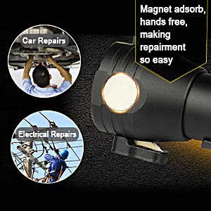 Tusig Tusig Aluminium 7 Mode Solar LED Torch Flashlight Car Emergency Tool with Window Breaker Magnet Cutter Compass for Travel Camping Hiking Security Black - Image 2