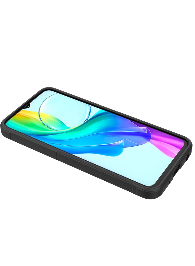 فيفو y28s 5G / y03 4G / y18 4G الهاتف المحمول حالة الثقيلة 3D نمط الشريط ، لينة اللمس ، سيليكون حماية كاملة ، صدمة ، أسود - Image 3