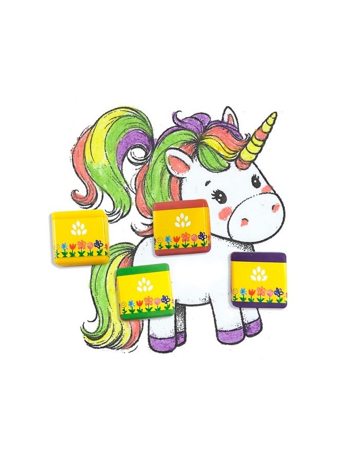 Azafran My First Crayon - Unicorn 4 Jumbo Block Colours, Colors Set for Kids, Baby and Infant Safe, Hypoallergenic, Non-Toxic, Washable, Plant-Based Crayons Colour Set, Ideal Toys for 1 Year Old - Image 4