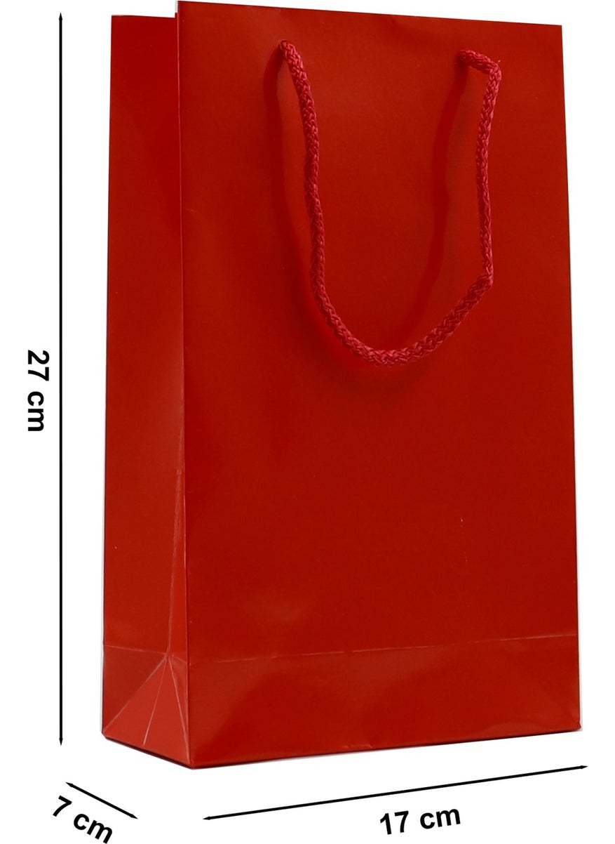 Repro Design - حقيبة كرتون حمراء ممتازة 17 × 27 × 7 سم 2 حقيبة هدايا - Image 1