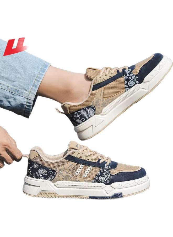 Warrior Men'S Summer Casual Shoes Breathable Canvas Shoes Men'S Casual Shoes Khaki Blue Mesh Surface 44 - Image 1
