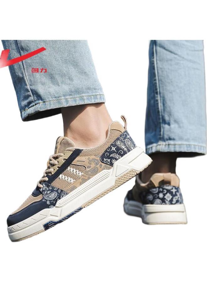 Warrior Men'S Summer Casual Shoes Breathable Canvas Shoes Men'S Casual Shoes Khaki Blue Mesh Surface 44 - Image 3