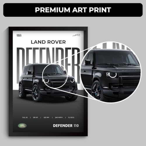 Funk You Store Defender Poster | Framed Land Rover Defender A4 Sized (31 x 23 cm) | Supercar Frames for Wall, Gift for Boys | Car Frames for Wall, Bedroom, Hostel, Study Room, Dorm (F_002) - Image 3