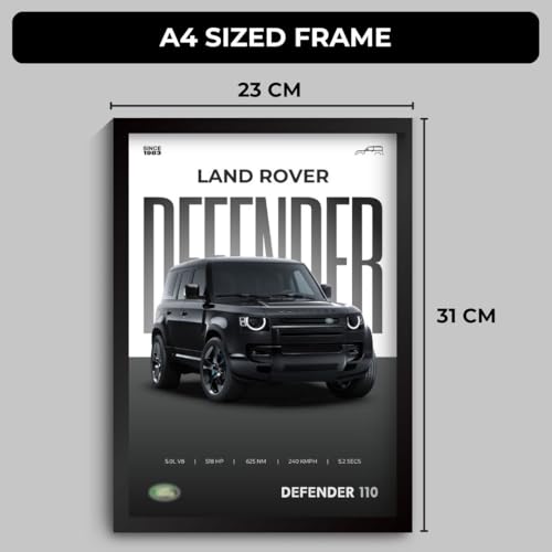 Funk You Store Defender Poster | Framed Land Rover Defender A4 Sized (31 x 23 cm) | Supercar Frames for Wall, Gift for Boys | Car Frames for Wall, Bedroom, Hostel, Study Room, Dorm (F_002) - Image 2