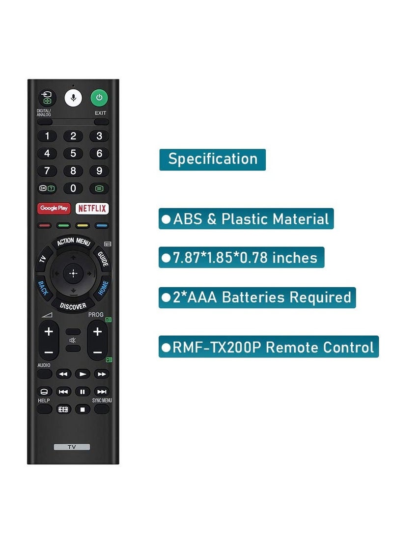 Raxoom - Remote for Sony Smart Bravia Remote Sony Bluetooth Voice Search Mic Remote and Sony Smart Bravia Android TVs Sony 4K UHD Crystal HDR TV Sony OLED Ultra HDTV XBR KDL Series TV RMF-TX300U - Image 1