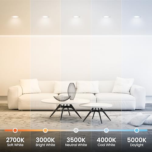 Feit Electric LED Recessed Downlight, 120W Equivalent, 5/6 Inch Retrofit Kit, Dimmable, 2000 Lumens, 90+ CRI, 22W, Adjustable Color Temperature, High Ceilings & Large Spaces Downlight, LEDR56XHO/6WYCA - Image 3