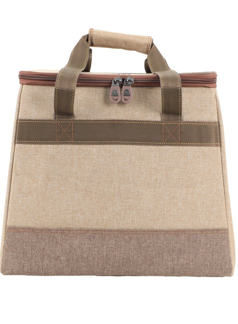 ALGHAFA ALGhafa, thermos bag, for trips, camping, wooden color, big size 45*25*42 cm  - Image 1