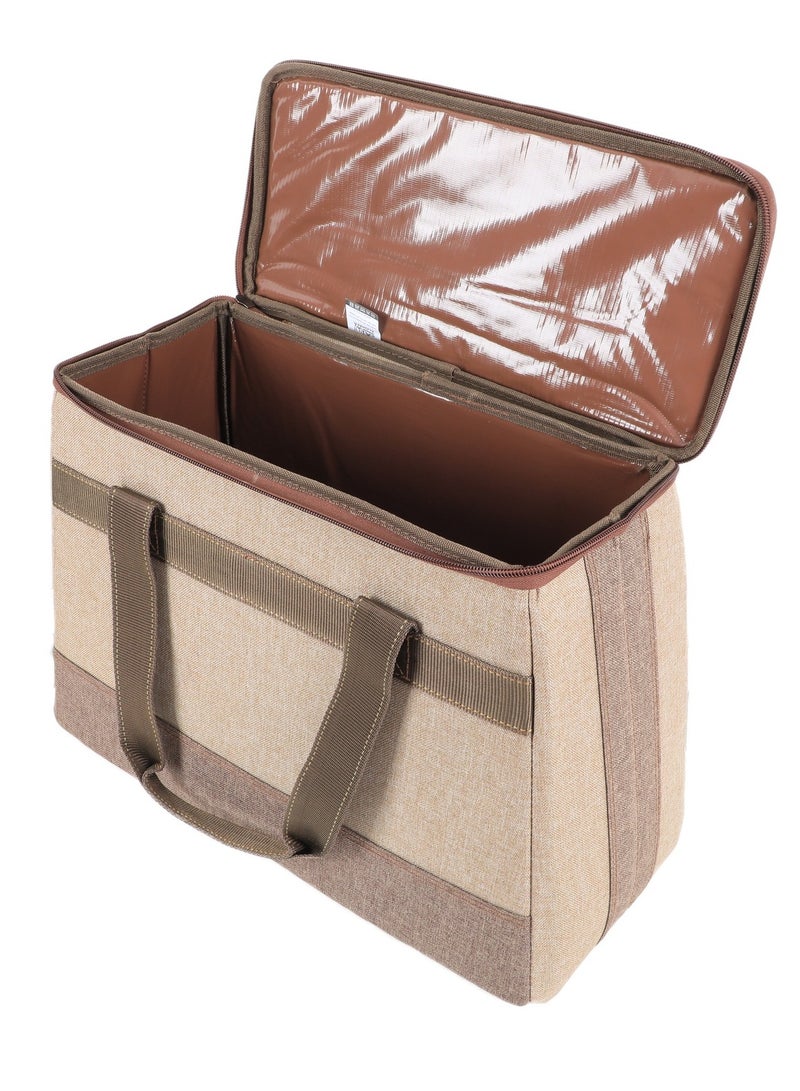 ALGHAFA ALGhafa, thermos bag, for trips, camping, wooden color, big size 45*25*42 cm  - Image 3