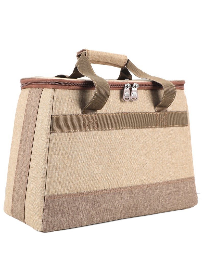 ALGHAFA ALGhafa, thermos bag, for trips, camping, wooden color, big size 45*25*42 cm  - Image 5