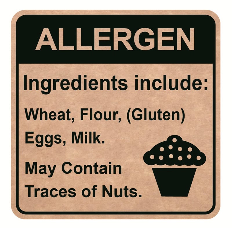 M MeshaKippa Allergy Sticker for Cake 2 inch 300pcs Food Allergy Warning Sticker for Bakery Food Allergy Waterproof StickerEasy to Remove 