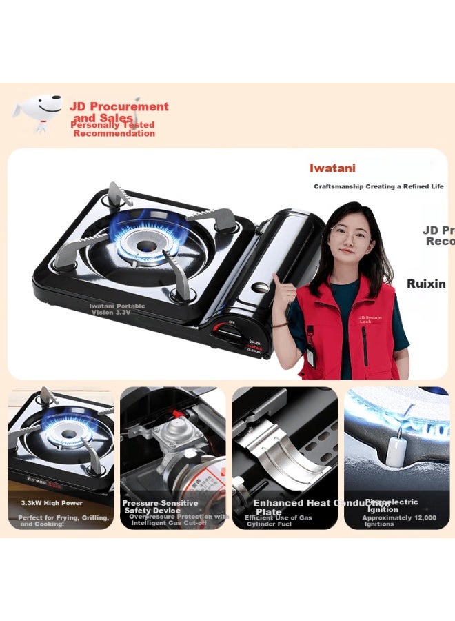 Iwatani Portable Cassette Stove 3.3kw High Power Outdoor Camping Hot Pot Picnic Car Travel Equipment Zb-29 - Image 1