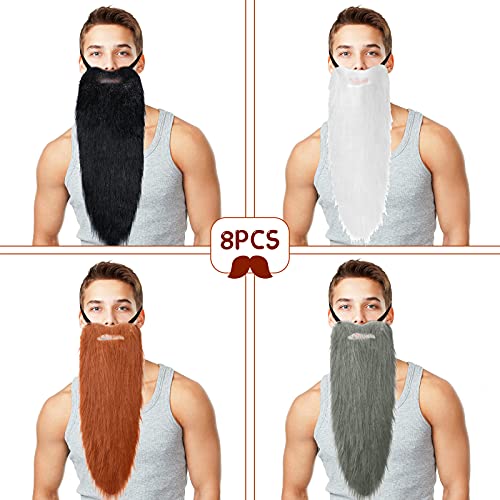 Canlierr 22 Inches 8 Pcs Long Fake Beard Dwarf Gnome Costume Accessories for Halloween Cosplay Party Supplies - Image 2