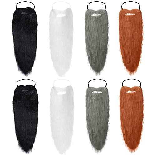 Canlierr 22 Inches 8 Pcs Long Fake Beard Dwarf Gnome Costume Accessories for Halloween Cosplay Party Supplies - Image 1