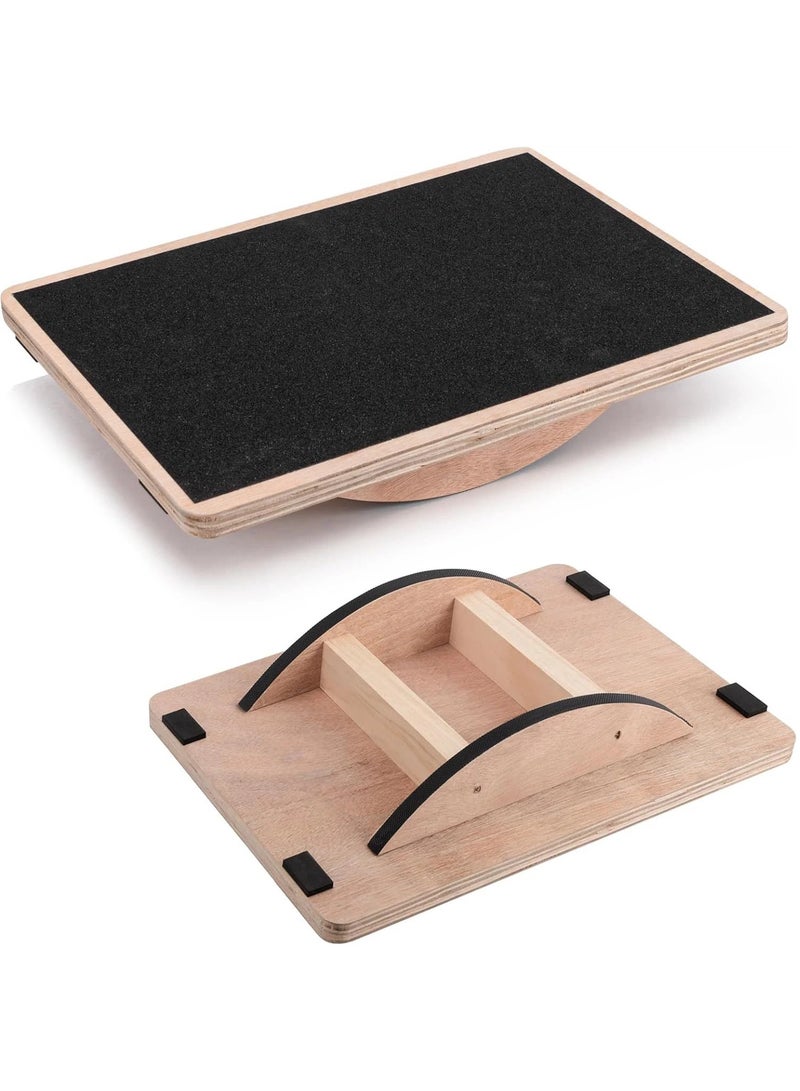 general Wooden square balance board, yoga fitness pedal, round balance training equipment, coordinated adult balance table - Image 1
