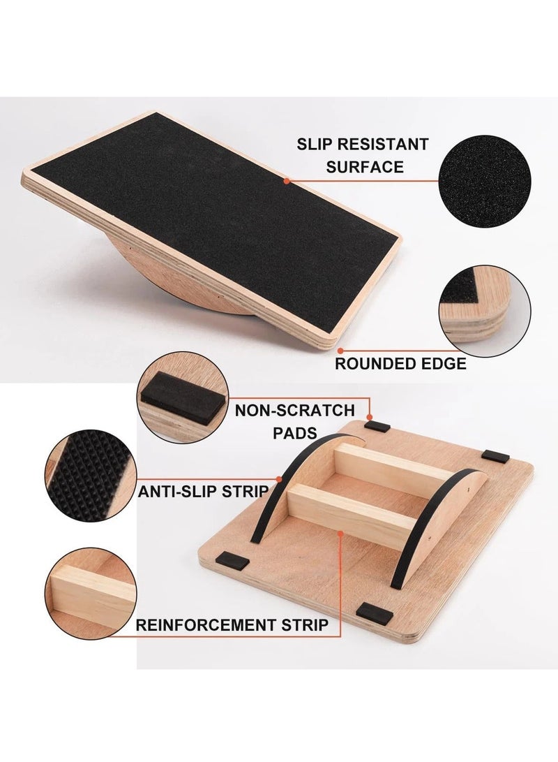 general Wooden square balance board, yoga fitness pedal, round balance training equipment, coordinated adult balance table - Image 3