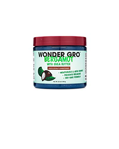 Wonder Gro Bergamot with Shea Butter Hair Grease Styling Conditioner, 12 fl oz - Moisturizes & Adds Shine, Prevents Breakage - Best Dry Hair Formula - Image 1