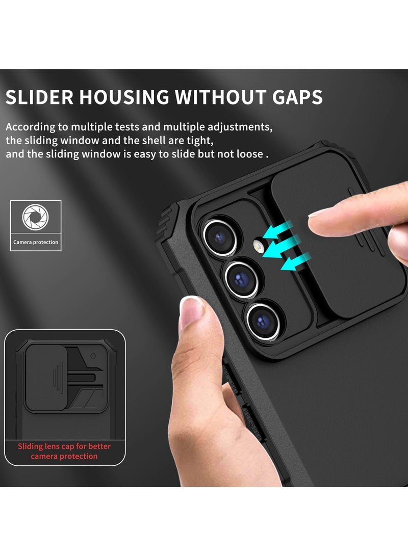 Samsung Galaxy A14 4G/5G Black Mobile Phone Case Cover, Innovative Telescopic Bracket, Sliding Protection Camera Window, Bumper Shockproof Phone Back Cover  - Image 5