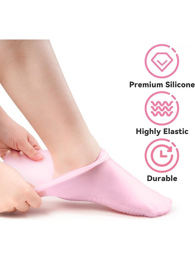 SenRan Silicone Moisturizing Gloves and Socks Set Gel Gloves and Socks Callus Remover Socks Foot Care Socks for Moisturizing Soften Dry Rough and Cracked Hands Feet - Image 4
