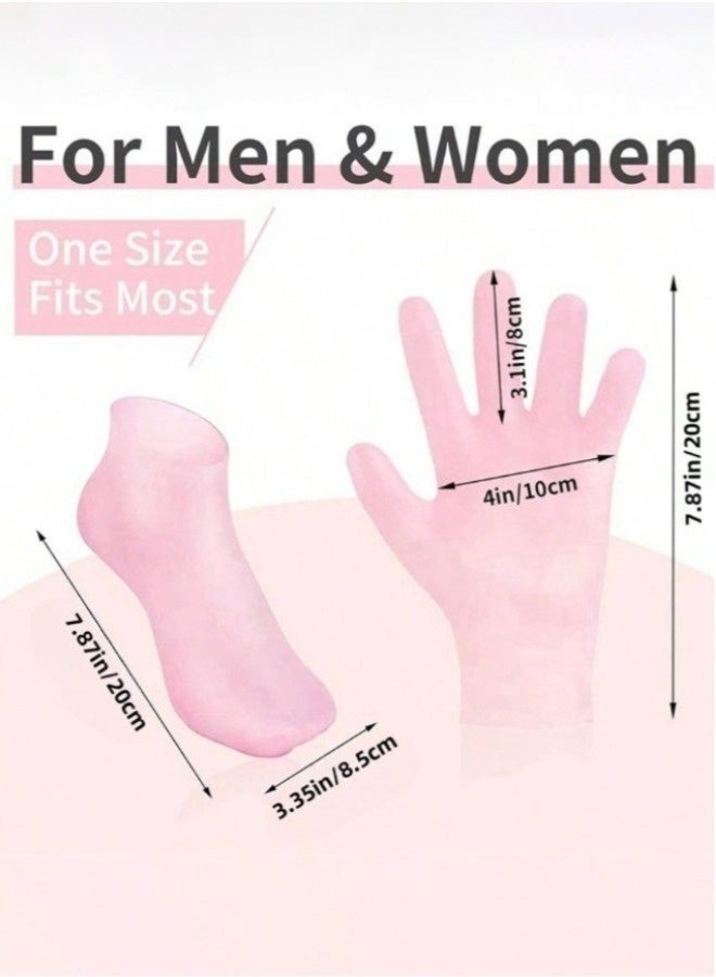 SenRan Silicone Moisturizing Gloves and Socks Set Gel Gloves and Socks Callus Remover Socks Foot Care Socks for Moisturizing Soften Dry Rough and Cracked Hands Feet - Image 2