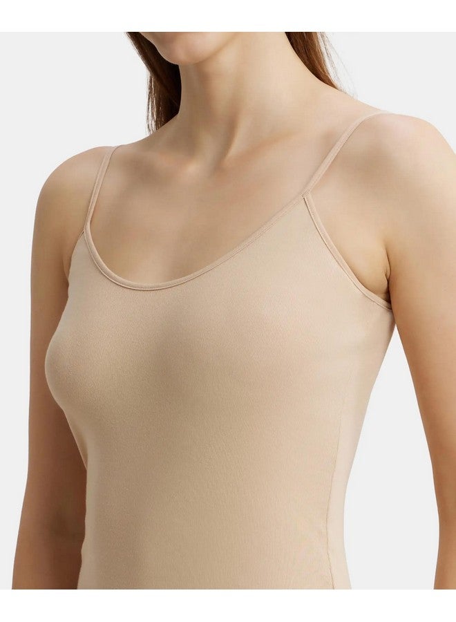 JOCKEY Jockey Women's Super Combed Cotton Rib Camisole with Adjustable Straps and StayFresh Technology_Style_1487_Light Skin_L  - Image 4