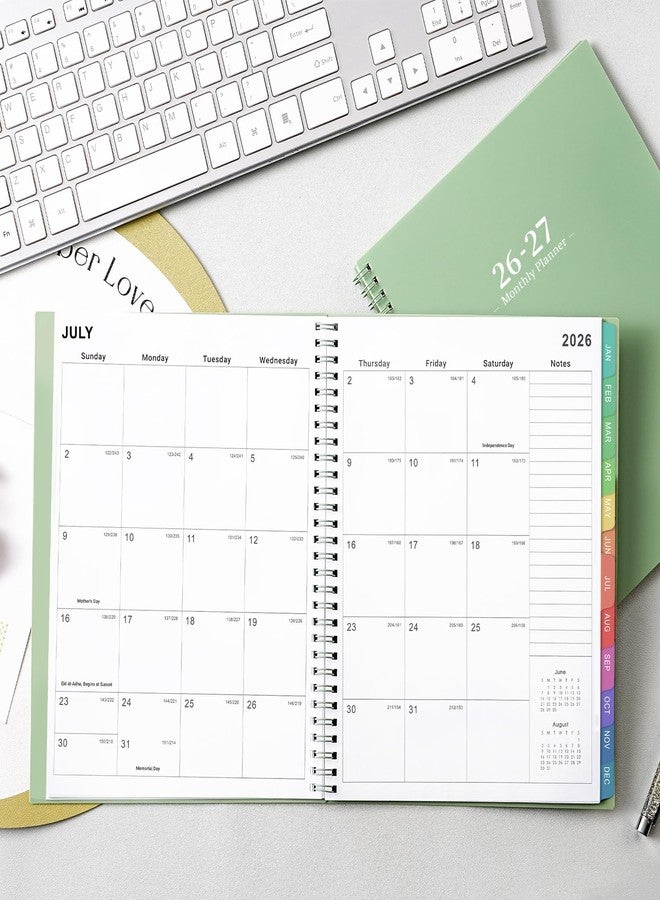 Shoparr 2026-2027 Monthly Planner/Calendar - Academic Planner 2026-2027, JUL 2026- DEC 2027, Planners with Colorful Tabs, Monthly Planners 26-27 for Daily Organizing - Waterproof Cover (8" x10", Note Pages, Green) - Image 2