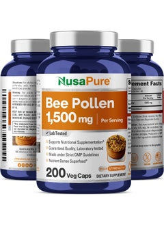NusaPure Bee Pollen 1500Mg 200 Veggie Caps  - Image 4
