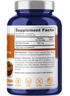 NusaPure Bee Pollen 1500Mg 200 Veggie Caps  - Image 3