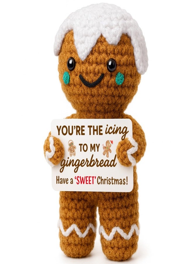 BdayPtion Mini Gingerbread Man Christmas Stocking Stuffers for Women Kid Teen Girl Boy Best Friend White Elephant Gifts for Coworker Sweet Xmas Stocking Stuffers for Girlfriend Boyfriend Handmade Crochet Gifts - Image 1