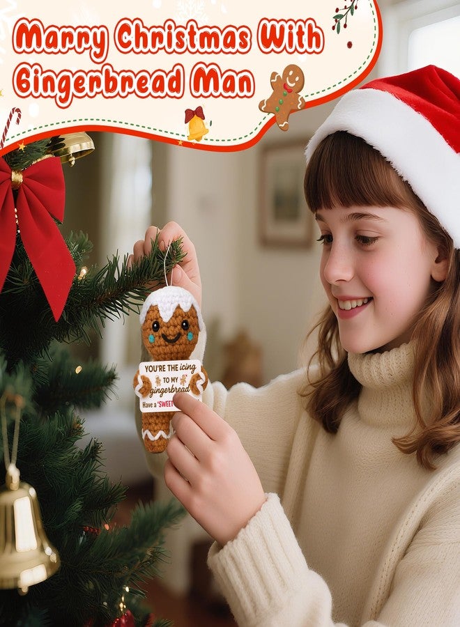 BdayPtion Mini Gingerbread Man Christmas Stocking Stuffers for Women Kid Teen Girl Boy Best Friend White Elephant Gifts for Coworker Sweet Xmas Stocking Stuffers for Girlfriend Boyfriend Handmade Crochet Gifts - Image 5