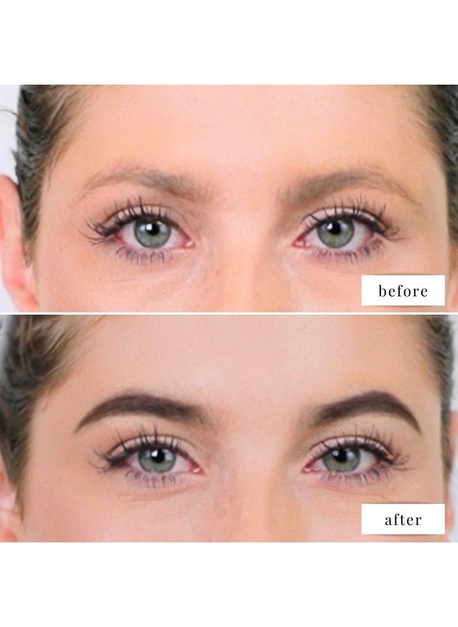إليزابيث موت جل مكياج الحواجب - Queen Of The Fill Brow Tint And Filler - فرشاة لملء الحواجب وتغطية الشعر الرمادي، مقاوم للماء، يدوم طويلاً - خالٍ من القسوة، بني متوسط غامق، 4 جم  - Image 2