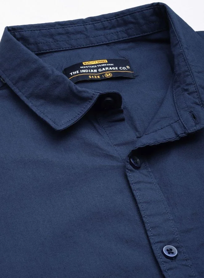 شركة المرآب الهندية Men Regular Fit Solid Full Sleeves Cutaway Collar Casual Shirt