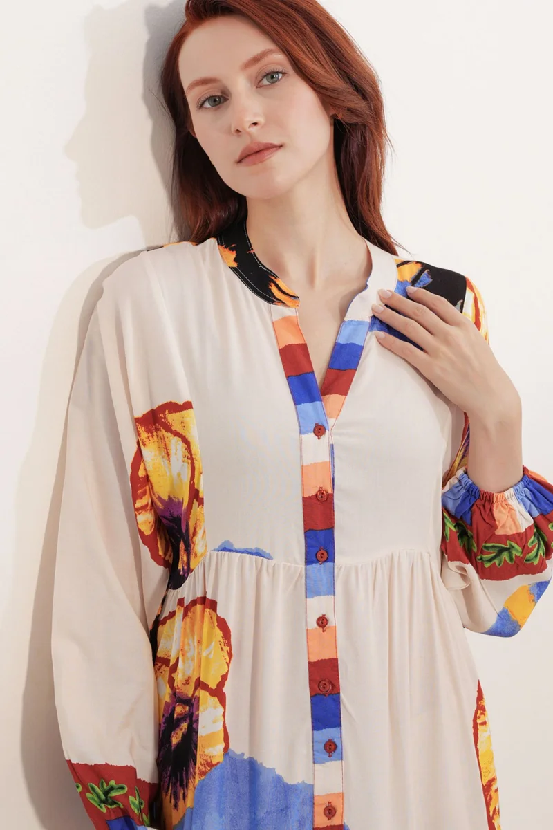 بيغ دارت BDART Patterned V-Neck Maxi Dress