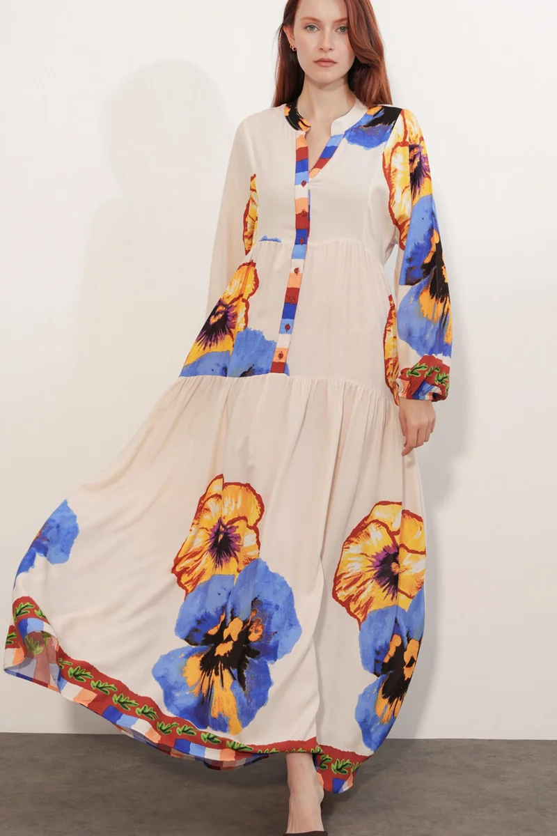 بيغ دارت BDART Patterned V-Neck Maxi Dress
