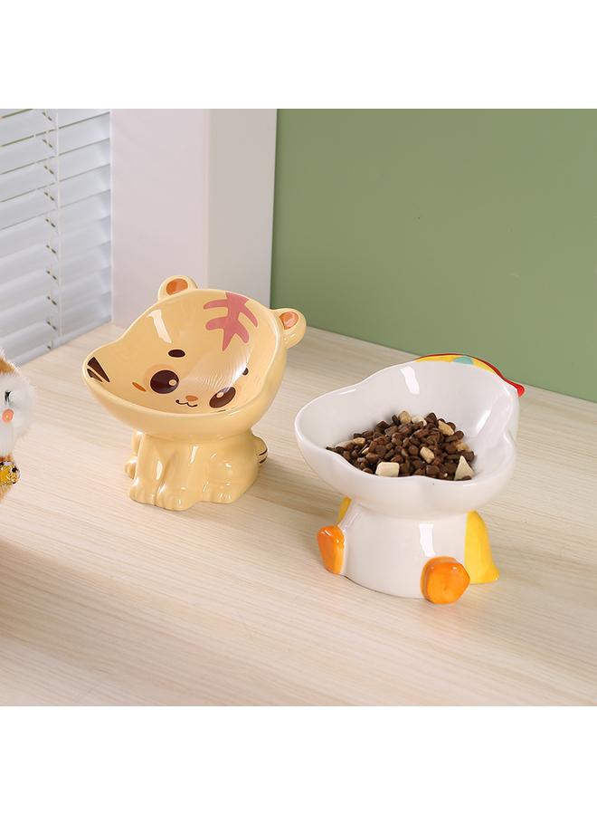 Bluejw Creative Ceramic Pet Bowl Cartoon Painted Large Bowl Mouth Neck Protection Black Chin Water Food Cat Bowl Multi-purpose - Image 5